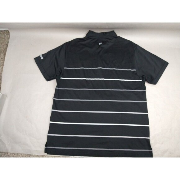 Travis Mathew Performance Black Striped Rio Secco Golf Club Polo Shirt XL - Picture 7 of 10
